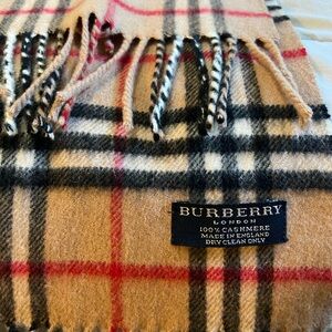 Burberry Beige and Black Checkered Scarf